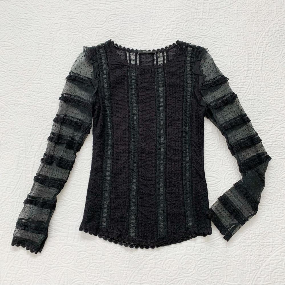 ISABEL MARANT Quena Plumeti Embroidered Long Sleeve Blouse, Black - Picture 4 of 10
